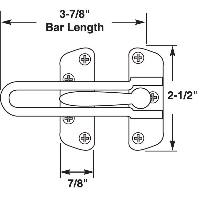 Prime-Line 2.5 in. H X 3.88 in. L Black Metal Door Guard