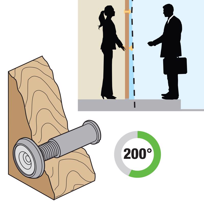 Prime-Line 0.5 in. D 200 deg Brass Brass Door Viewer