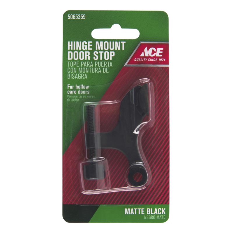 Ace Zinc Matte Black Hinge Pin Door Stop Mounts to door 0 in.