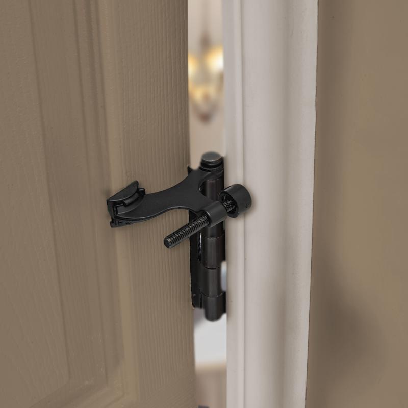 Ace Zinc Matte Black Hinge Pin Door Stop Mounts to door 0 in.