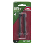 Ace Steel w/Plastic Tip Matte Black Spring Door Stop Mounts to base trim 0 in.