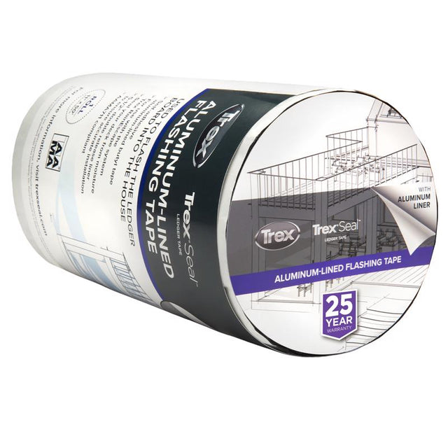 TrexSeal 11 in. W X 25 ft. L Rubber Aluminum Lined Ledger Tape Black