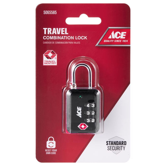 Ace 1-1/2 in. H X 1 in. W X 1/4 in. L Zinc Alloy 3-Dial Combination Luggage Lock