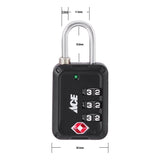 Ace 1-1/2 in. H X 1 in. W X 1/4 in. L Zinc Alloy 3-Dial Combination Luggage Lock