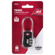 Ace 1-3/4 in. H X 1 in. W X 1/8 in. L Zinc Alloy 3-Dial Combination Luggage Lock