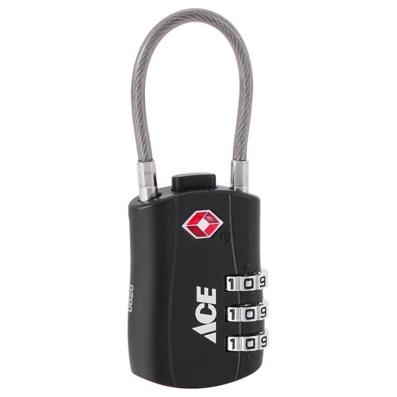 Ace 1-3/4 in. H X 1 in. W X 1/8 in. L Zinc Alloy 3-Dial Combination Luggage Lock