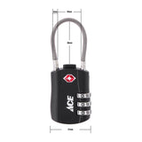 Ace 1-3/4 in. H X 1 in. W X 1/8 in. L Zinc Alloy 3-Dial Combination Luggage Lock
