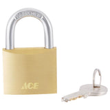 Ace 1-1/4 in. H X 1-1/2 in. W X 1/2 in. L Brass Double Locking Weather-Resistant Padlock