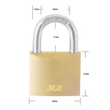 Ace 1-1/4 in. H X 1-1/2 in. W X 1/2 in. L Brass Double Locking Weather-Resistant Padlock