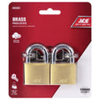 Ace 1-1/4 in. H X 1-1/2 in. W X 1/2 in. L Brass Double Locking Padlock