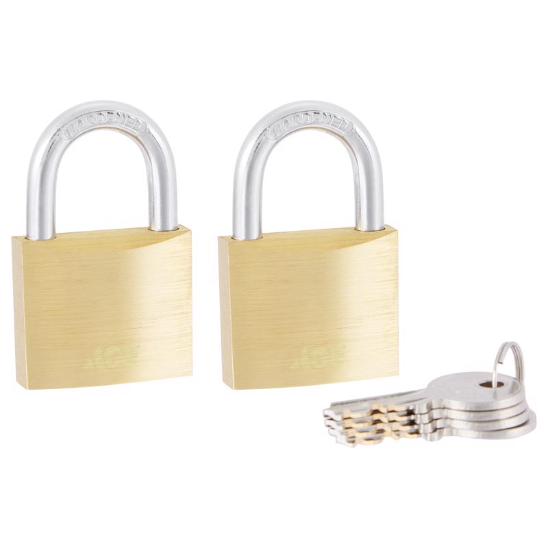 Ace 1-1/4 in. H X 1-1/2 in. W X 1/2 in. L Brass Double Locking Padlock