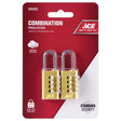 Ace 1-3/8 in. H X 3/4 in. W X 3/8 in. L Brass 4-Dial Combination Padlock