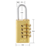Ace 1-3/8 in. H X 3/4 in. W X 3/8 in. L Brass 4-Dial Combination Padlock