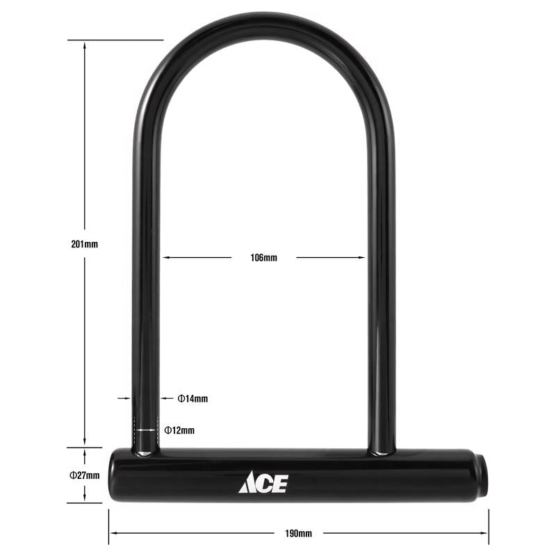 Ace 7-5/8 in. W Steel Key U-Bar Lock