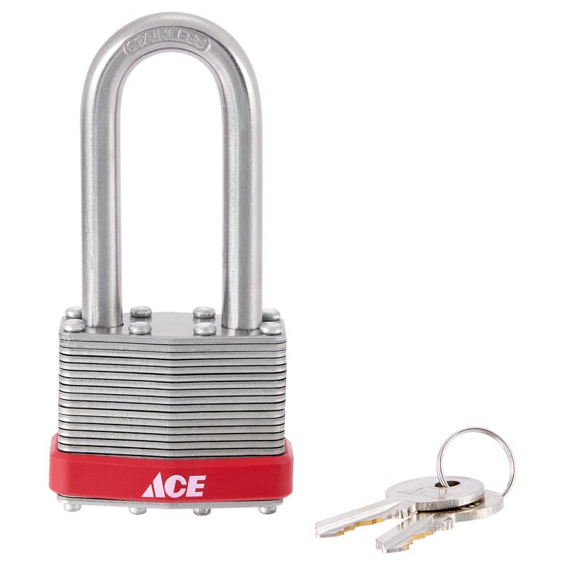 Ace 1-5/16 in. H X 1-3/4 in. W X 1-1/16 in. L Stainless Steel 4-Pin Tumbler Weather-Resistant Padloc