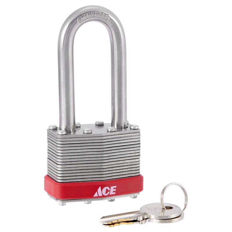 Ace 1-5/16 in. H X 1-3/4 in. W X 1-1/16 in. L Stainless Steel 4-Pin Tumbler Weather-Resistant Padloc