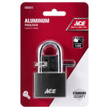 Ace 1-1/4 in. H X 1-1/2 in. W X 5/8  L Aluminum Double Locking Covered Padlock