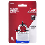 Ace 1 in. H X 1.72 in. W X 1.03 in. L Laminated Steel Double Locking Padlock