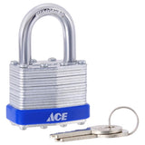 Ace 1 in. H X 1.72 in. W X 1.03 in. L Laminated Steel Double Locking Padlock