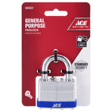 Ace 1-3/8 in. H X 2 in. W X 1-1/8 in. L Laminated Steel 4-Pin Tumbler Padlock