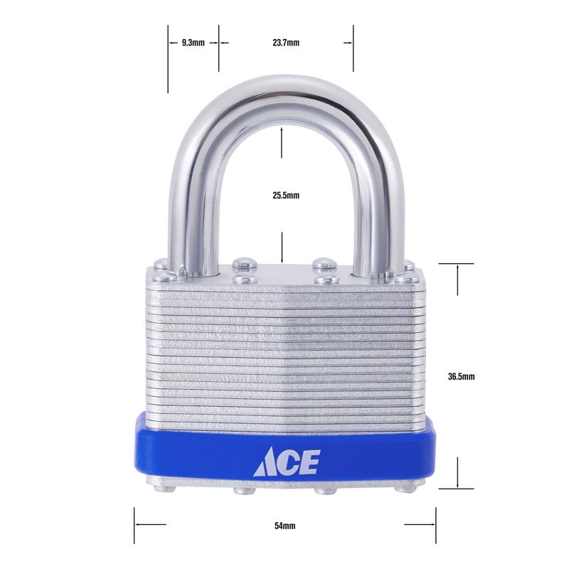 Ace 1-3/8 in. H X 2 in. W X 1-1/8 in. L Laminated Steel 4-Pin Tumbler Padlock
