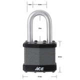 Ace 1-1/2 in. H X 1-3/4 in. W X 1  L Laminated Steel Double Locking Weather-Resistant Padlock