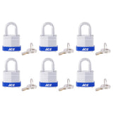 Ace 1-1/8 in. H X 1-1/4 in. W X 13/16  L Laminated Steel 4-Pin Tumbler Padlock