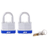 Ace 1-1/4 in. H X 1-1/2 in. W X 1  L Laminated Steel 4-Pin Tumbler Padlock