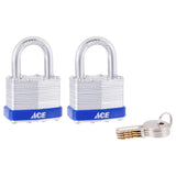 Ace 1-1/4 in. H X 1-1/2 in. W X 1  L Laminated Steel 4-Pin Tumbler Padlock