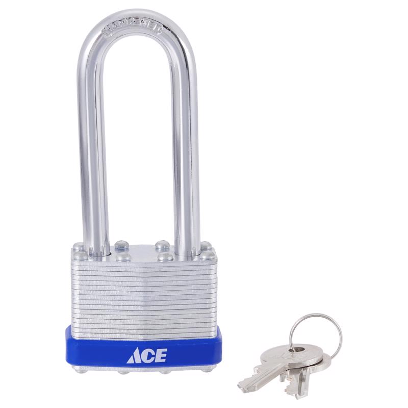 Ace 1-1/2 in. H X 1-3/4 in. W X 1  L Laminated Steel 4-Pin Tumbler Padlock