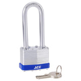 Ace 1-1/2 in. H X 1-3/4 in. W X 1  L Laminated Steel 4-Pin Tumbler Padlock