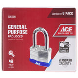 Ace 1-5/16 in. H X 1-3/4 in. W X 1  L Laminated Steel 4-Pin Tumbler Padlock