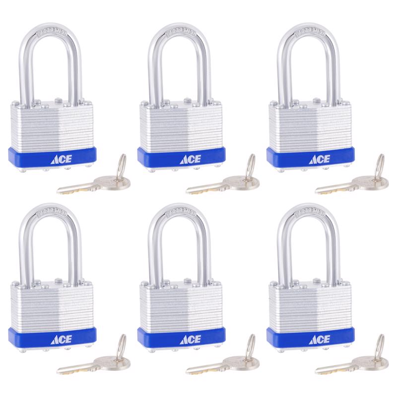 Ace 1-5/16 in. H X 1-3/4 in. W X 1  L Laminated Steel 4-Pin Tumbler Padlock