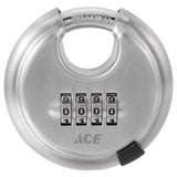 Ace 1-7/8 in. H X 3 in. W X 7/8  L Stainless Steel 4-Digit Combination Disk Padlock