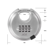 Ace 1-7/8 in. H X 3 in. W X 7/8  L Stainless Steel 4-Digit Combination Disk Padlock