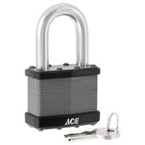 Ace 1-3/4 in. H X 2 in. W Laminated Steel 4-Pin Tumbler Weather-Resistant Padlock