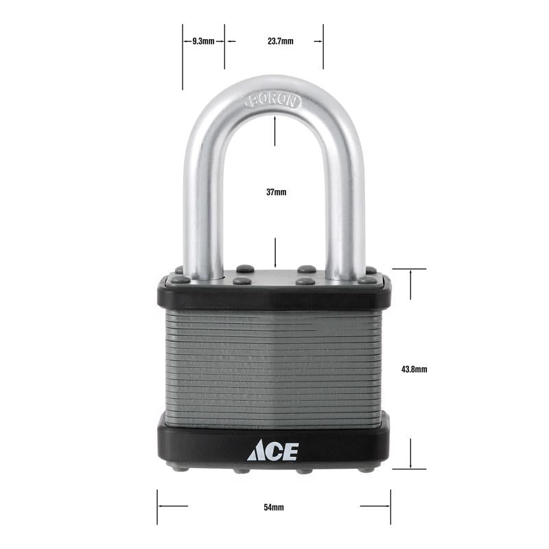 Ace 1-3/4 in. H X 2 in. W Laminated Steel 4-Pin Tumbler Weather-Resistant Padlock