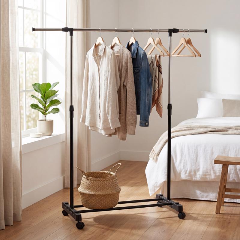 Core Home 63 in. H X 57 in. W Stainless Steel Adjustable Garment Rack