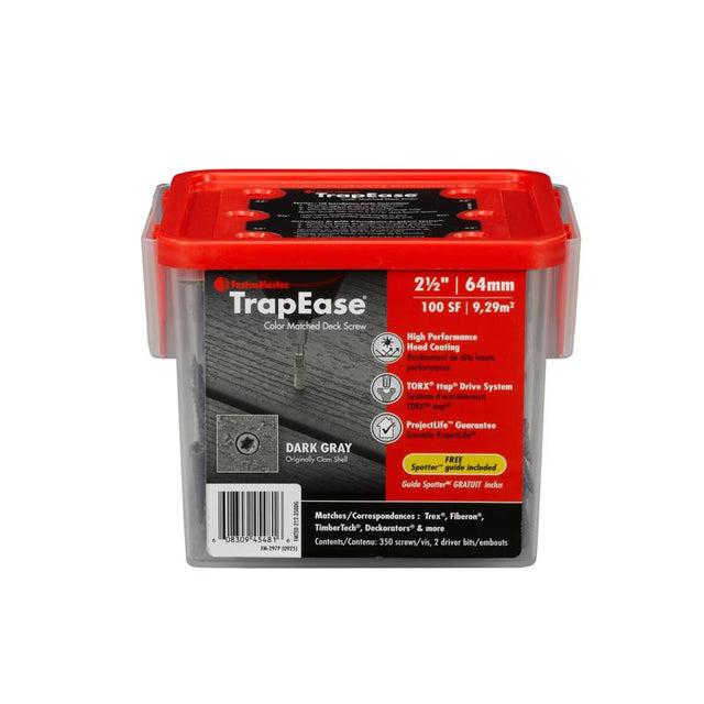 FastenMaster TrapEase No. 8 each X 2-1/2 in. L Dark Gray Torx Ttap Button Head Composite Deck Screws