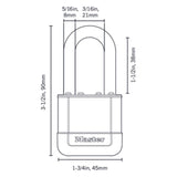 Master Lock Elite 1.75 in. W X 3.5 in. L Laminated Steel 5-Pin Cylinder Padlock