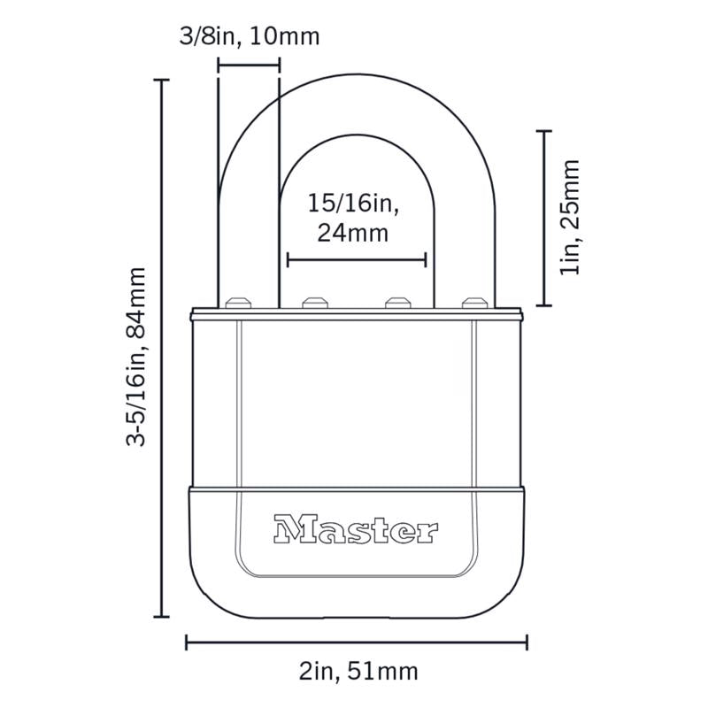 Master Lock Elite 2 in. W Laminated Steel 5-Pin Cylinder Padlock