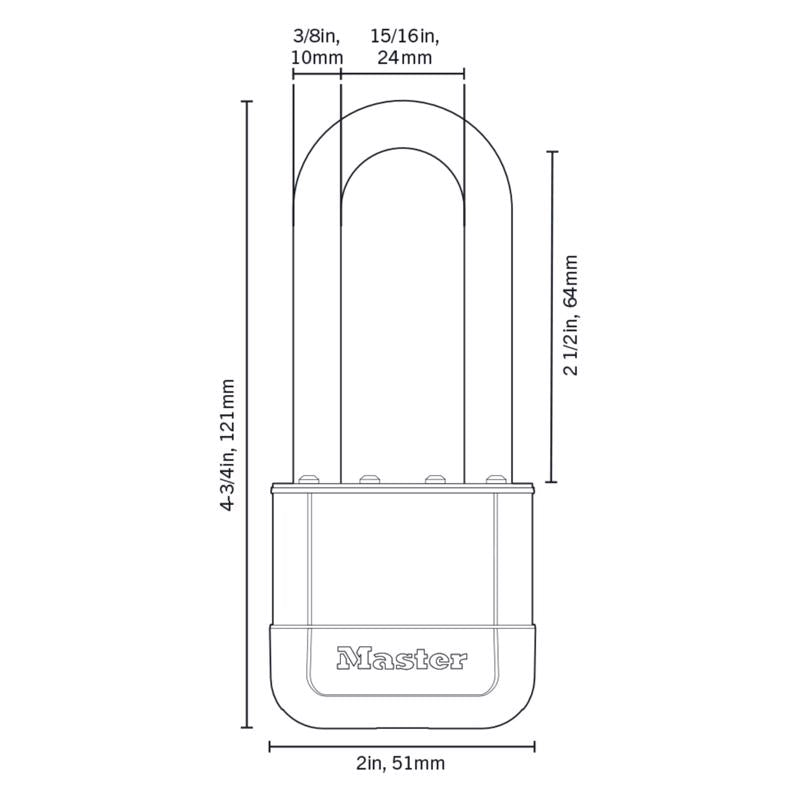 Master Lock Elite 2 in. W X 4.75 in. L Laminated Steel 5-Pin Cylinder Padlock