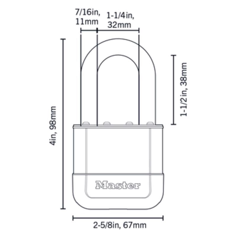 Master Lock Elite 2.5 in. W Laminated Steel 5-Pin Cylinder Padlock