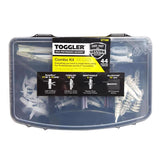 Toggler assorted in. D X assorted in. L Plastic/Steel Flat Head Drywall Anchors 44 pc