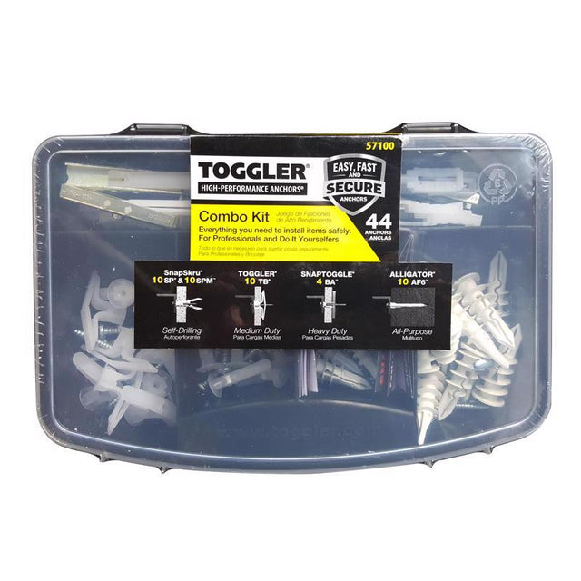 Toggler assorted in. D X assorted in. L Plastic/Steel Flat Head Drywall Anchors 44 pc