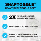 Toggler 3/8 in. D X 3-5/8 in. L Round Zinc-Plated Plastic Toggle Bolt 10 pk