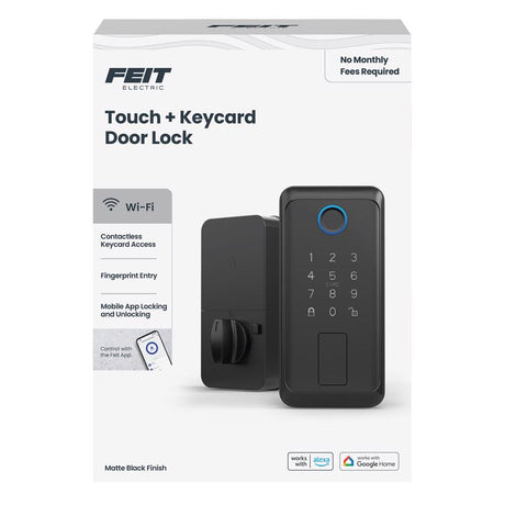 Feit Electric Matte Black Metal Electric Touch Screen Entry Lock
