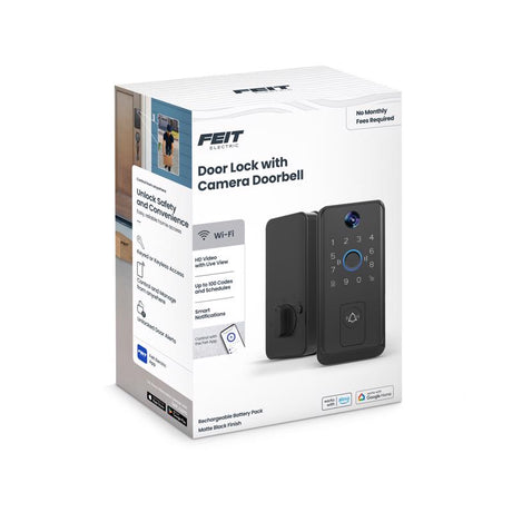 Feit Electric Matte Black Metal Bluetooth Keypad Entry Smart Lock