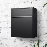 Adoorn Galvanized Steel Wall Mount Black Mailbox