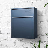 Adoorn Galvanized Steel Wall Mount Blue Mailbox